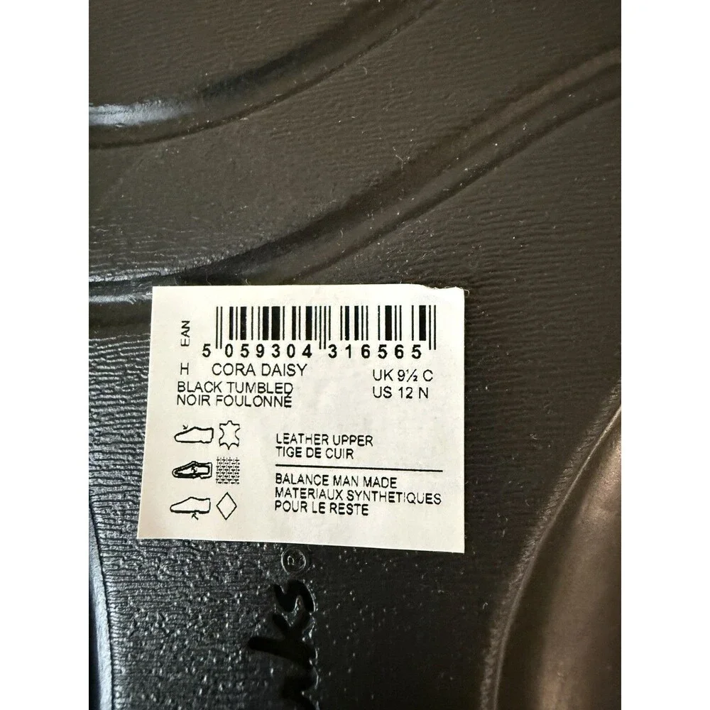 Clarks Womens Cora Daisy Loafers Black Leather Slip On Flat Shoes  SZ 12N NEW